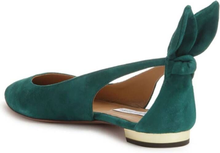 Aquazzura Groene Ballerina Schoenen Elegante Stijl Green Dames