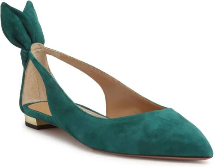 Aquazzura Groene Ballerina Schoenen Elegante Stijl Green Dames