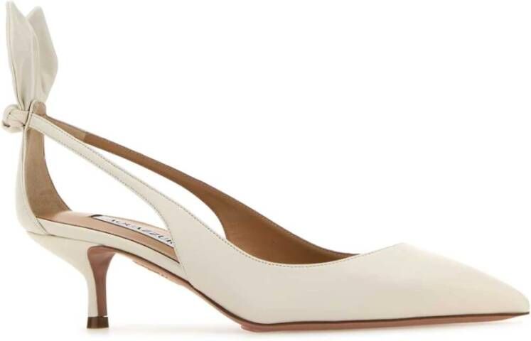 Aquazzura Ivory Bow Tie Pumps White Dames