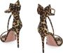 Aquazzura Leopard Print Satin Bow Sandalen Brown Dames - Thumbnail 3