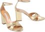 Aquazzura Metallic Leren Blokhak Sandalen Yellow Dames - Thumbnail 2