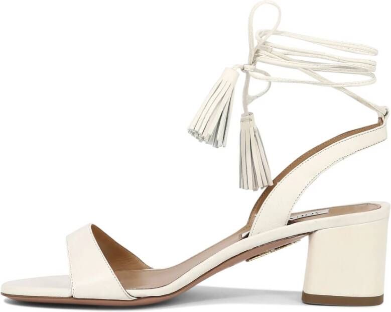 Aquazzura Nappa Leren Alu Sandalen White Dames