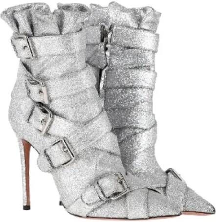 Aquazzura Pre-owned Canvas boots Gray Dames