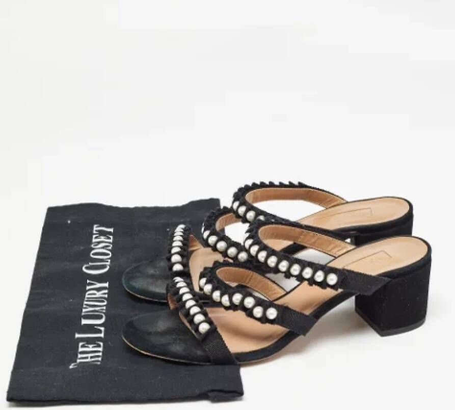 Aquazzura Pre-owned Canvas sandals Black Dames