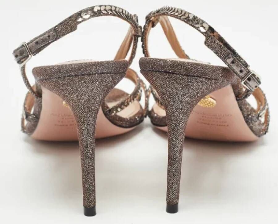 Aquazzura Pre-owned Canvas sandals Gray Dames