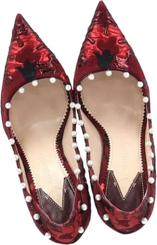 Aquazzura Pre-owned Cotton heels Red Dames