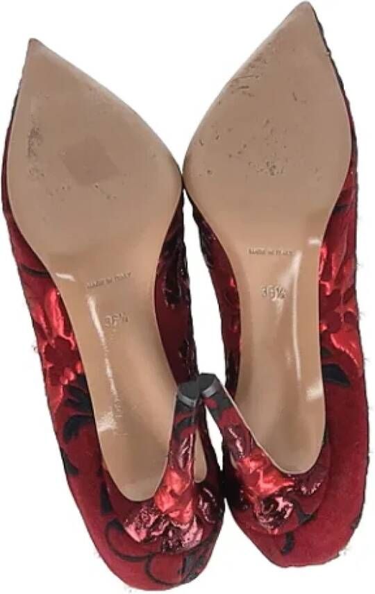 Aquazzura Pre-owned Cotton heels Red Dames