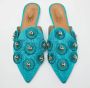 Aquazzura Pre-owned Fabric flats Blue Dames - Thumbnail 2