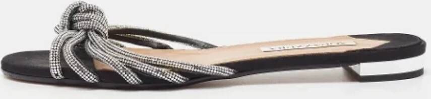 Aquazzura Pre-owned Fabric flats Gray Dames