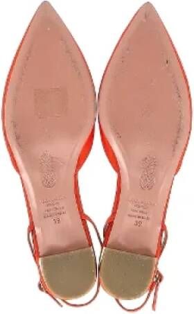 Aquazzura Pre-owned Fabric flats Orange Dames