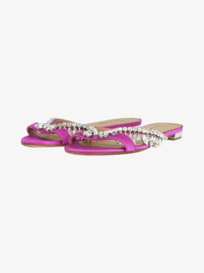 Aquazzura Pre-owned Fabric flats Purple Dames