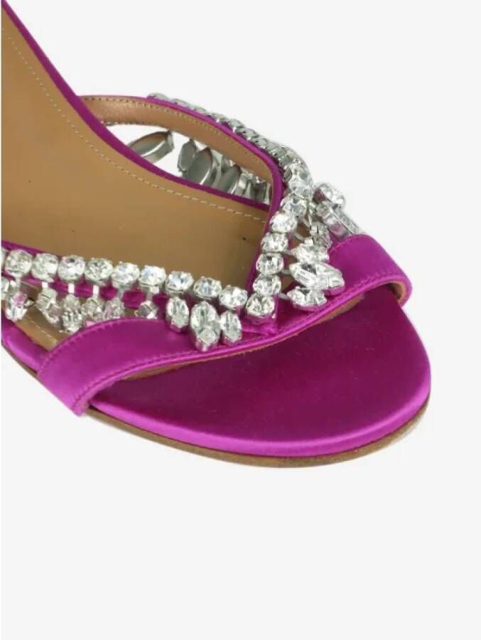 Aquazzura Pre-owned Fabric flats Purple Dames