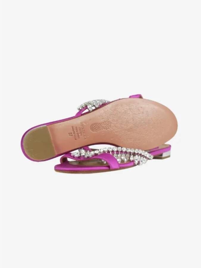 Aquazzura Pre-owned Fabric flats Purple Dames