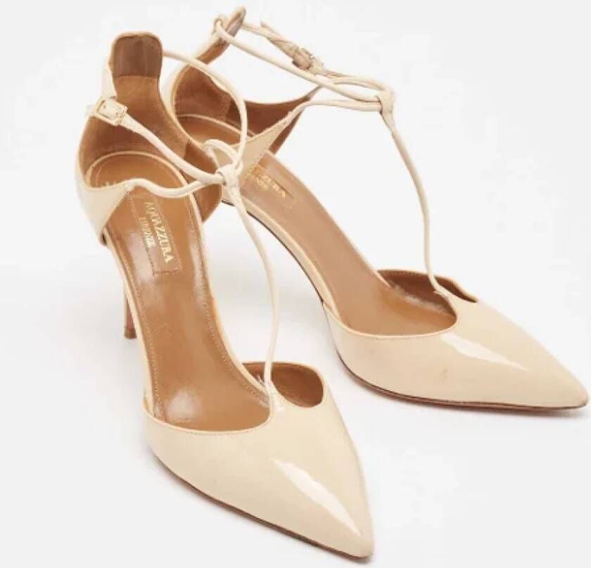 Aquazzura Pre-owned Fabric heels Beige Dames