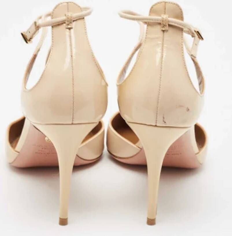 Aquazzura Pre-owned Fabric heels Beige Dames