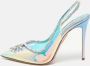 Aquazzura Pre-owned Fabric heels Blue Dames - Thumbnail 2