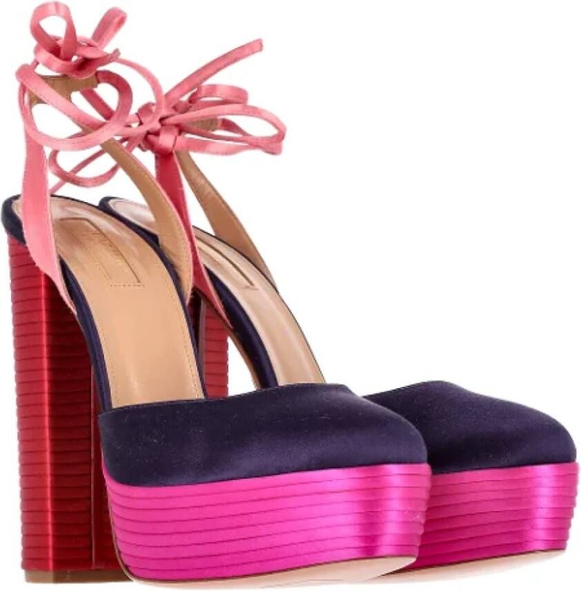 Aquazzura Pre-owned Fabric heels Pink Dames