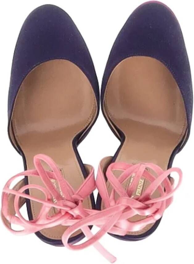 Aquazzura Pre-owned Fabric heels Pink Dames