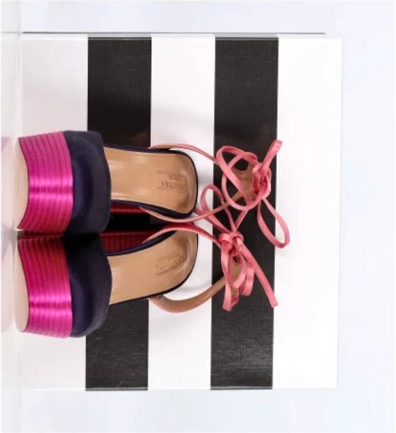 Aquazzura Pre-owned Fabric heels Pink Dames