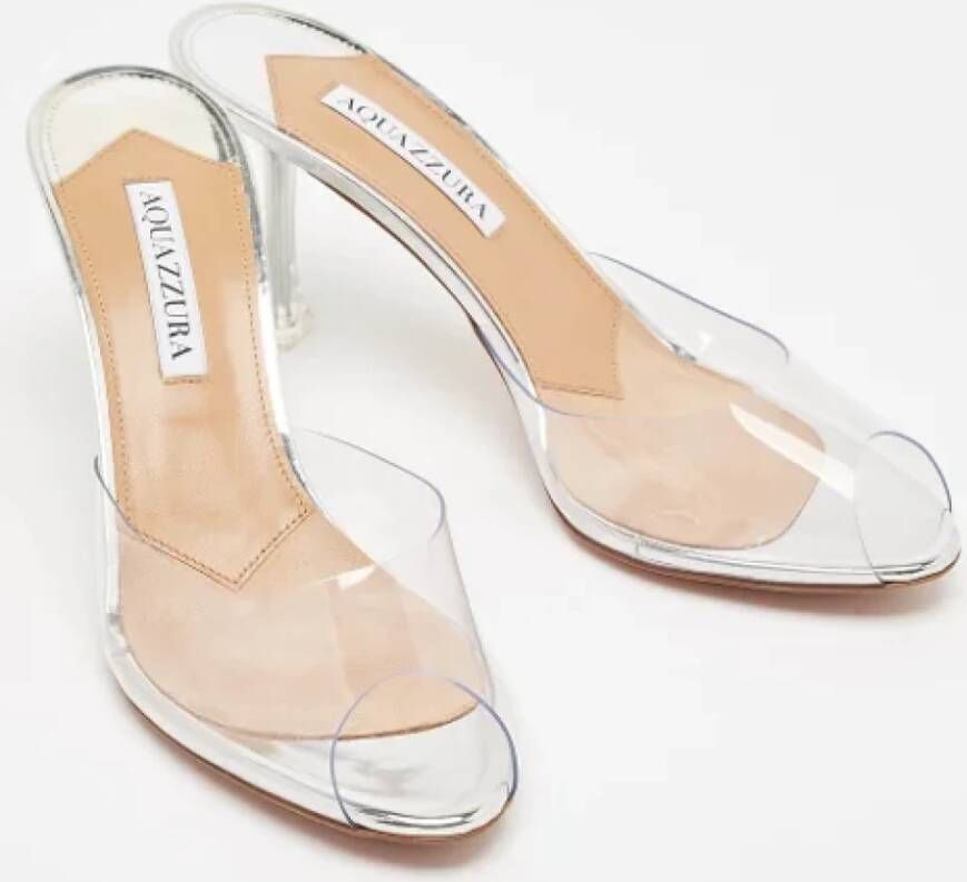 Aquazzura Pre-owned Fabric mules White Dames