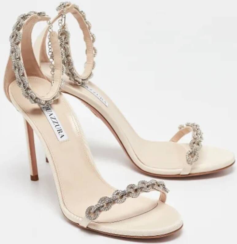 Aquazzura Pre-owned Fabric sandals Beige Dames