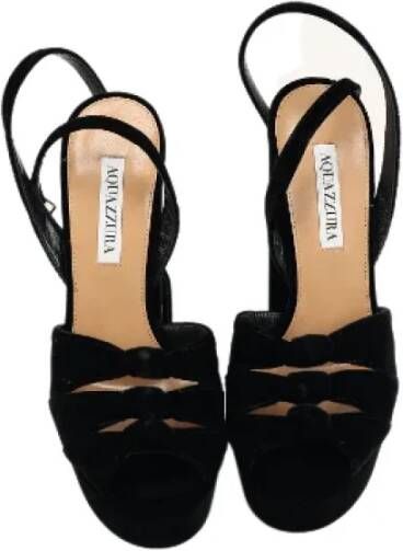 Aquazzura Pre-owned Fabric sandals Black Dames