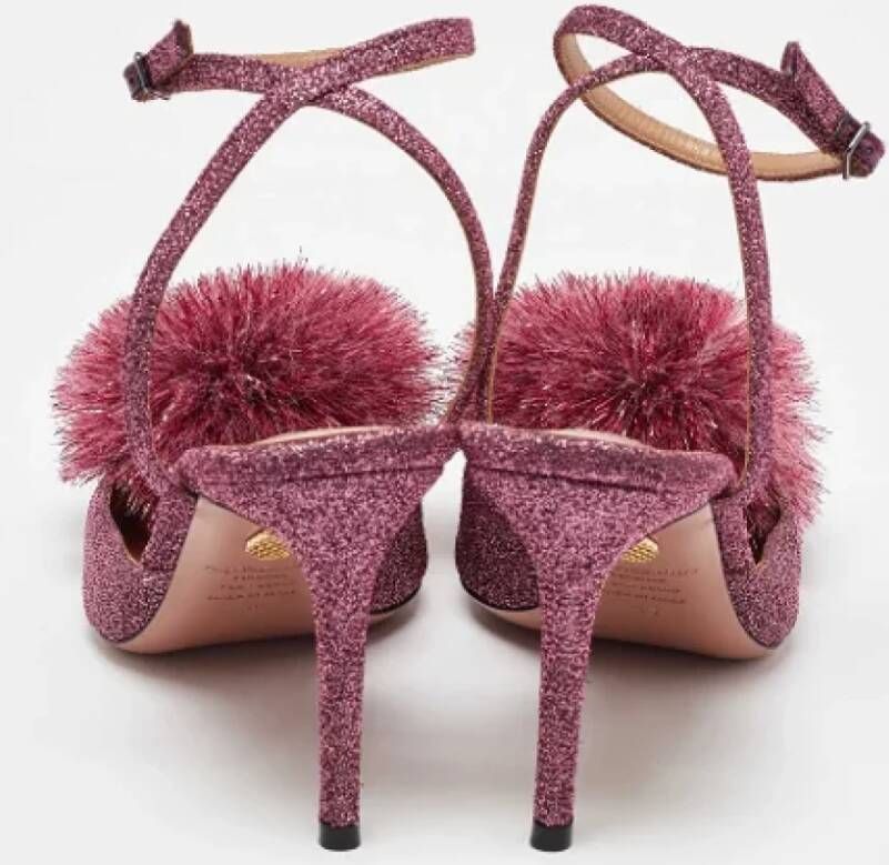 Aquazzura Pre-owned Fabric sandals Pink Dames