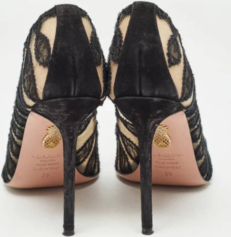 Aquazzura Pre-owned Lace heels Black Dames