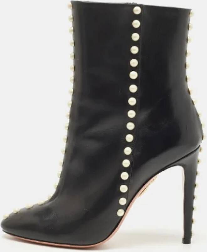 Aquazzura Pre-owned Leather boots Black Dames