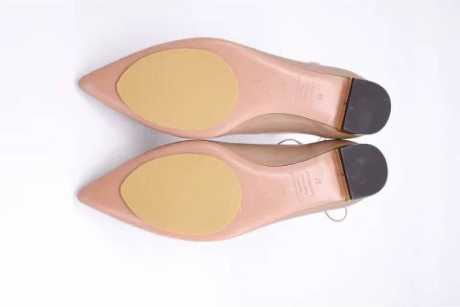 Aquazzura Pre-owned Leather flats Beige Dames