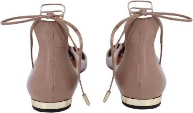 Aquazzura Pre-owned Leather flats Beige Dames