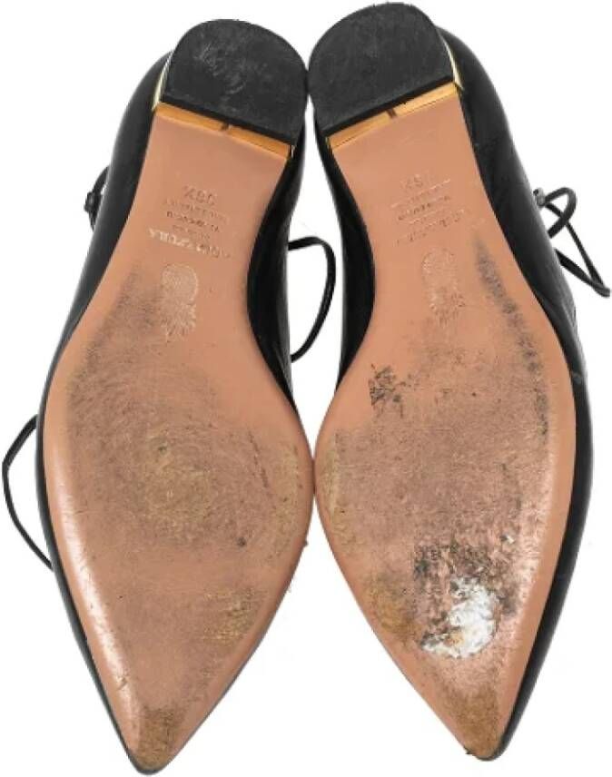 Aquazzura Pre-owned Leather flats Black Dames