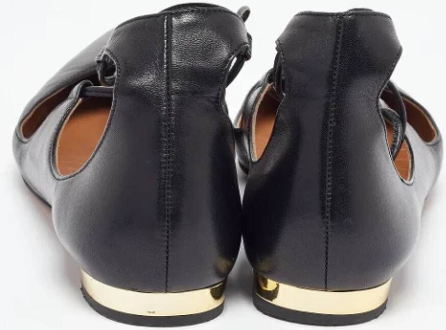 Aquazzura Pre-owned Leather flats Black Dames