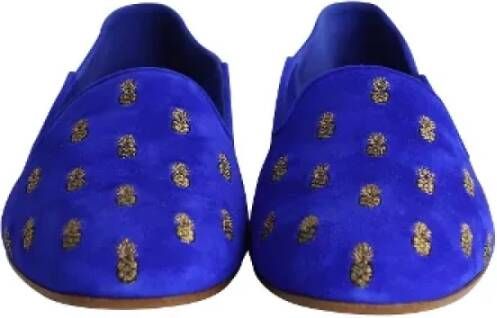 Aquazzura Pre-owned Leather flats Blue Dames