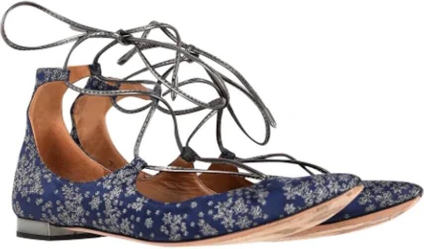 Aquazzura Pre-owned Leather flats Blue Dames