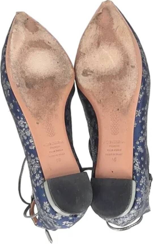 Aquazzura Pre-owned Leather flats Blue Dames