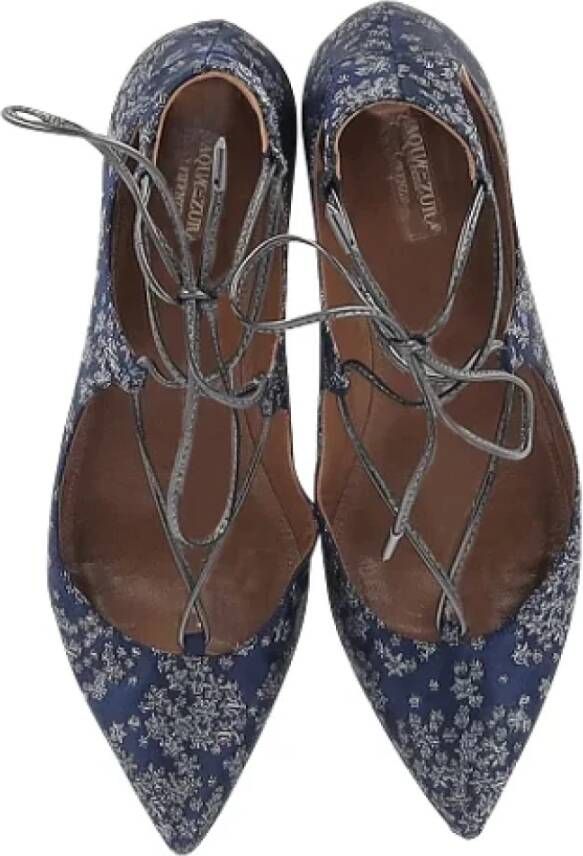 Aquazzura Pre-owned Leather flats Blue Dames