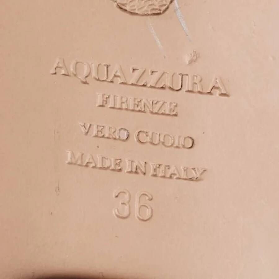 Aquazzura Pre-owned Leather flats Gray Dames