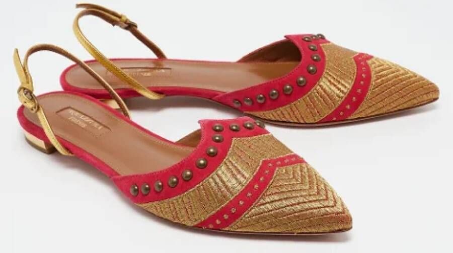 Aquazzura Pre-owned Leather flats Multicolor Dames