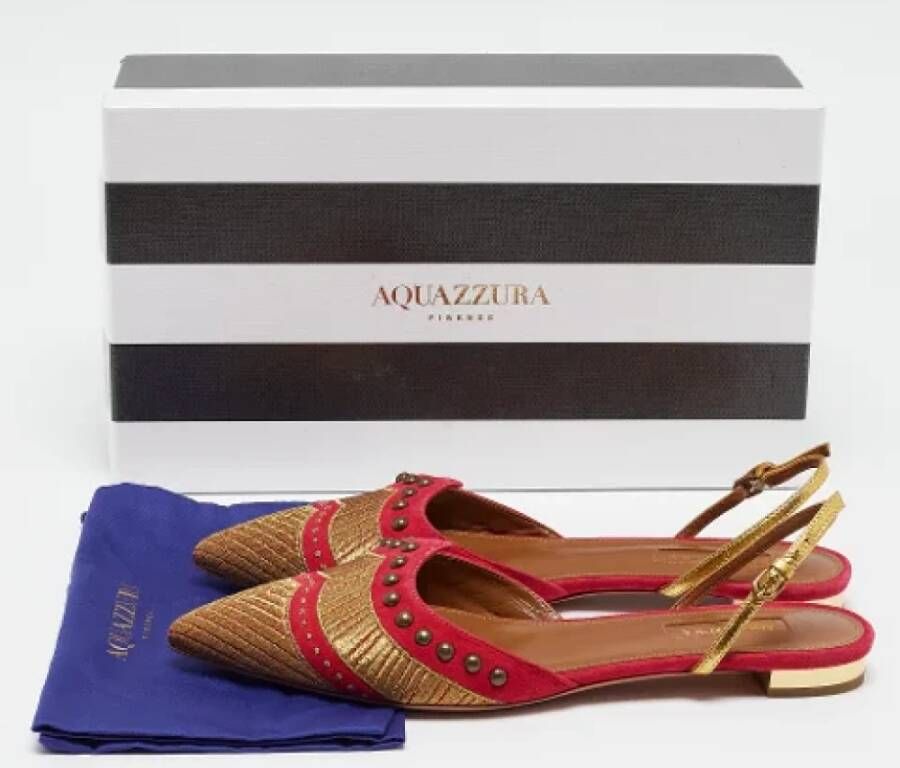 Aquazzura Pre-owned Leather flats Multicolor Dames