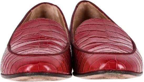 Aquazzura Pre-owned Leather flats Red Dames