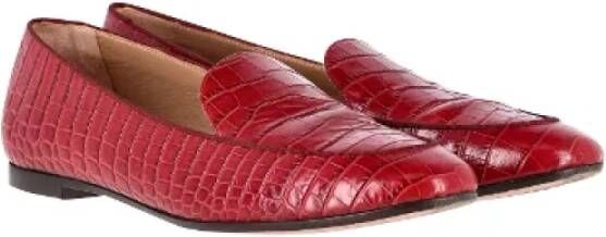 Aquazzura Pre-owned Leather flats Red Dames