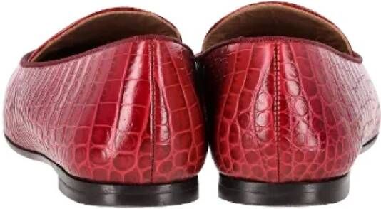 Aquazzura Pre-owned Leather flats Red Dames