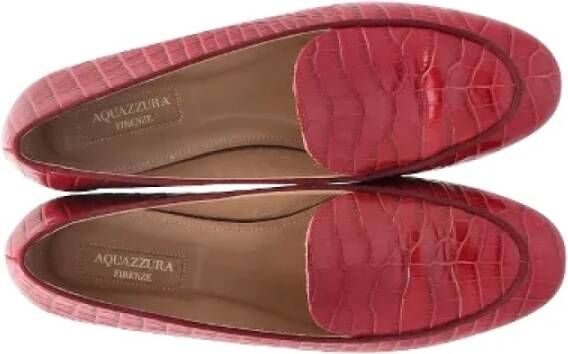 Aquazzura Pre-owned Leather flats Red Dames