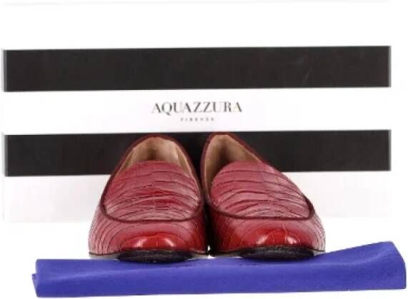 Aquazzura Pre-owned Leather flats Red Dames