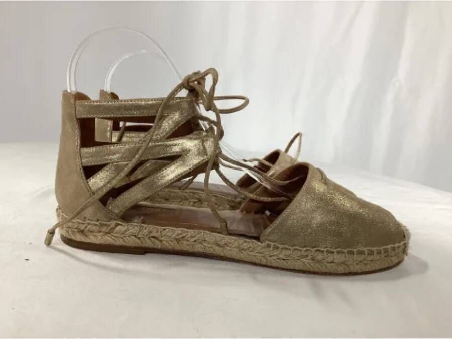 Aquazzura Pre-owned Leather flats Yellow Dames