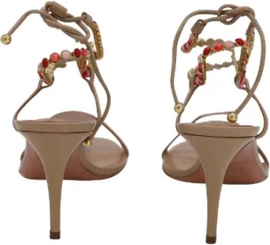 Aquazzura Pre-owned Leather heels Beige Dames