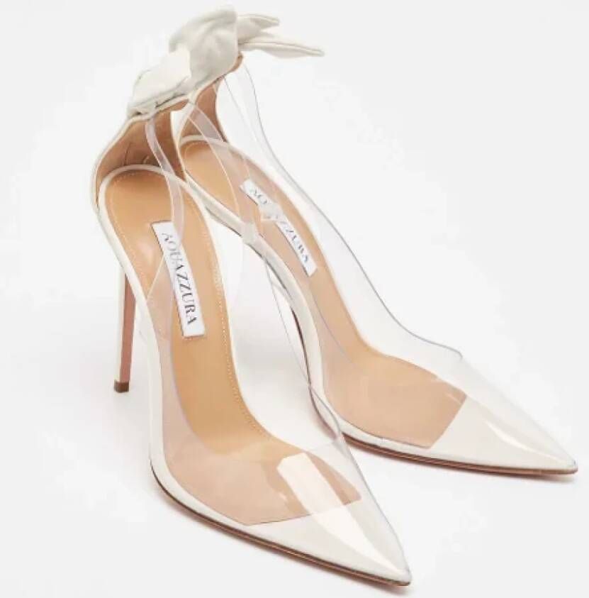 Aquazzura Pre-owned Leather heels Beige Dames