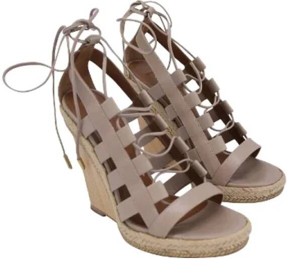 Aquazzura Pre-owned Leather heels Beige Dames