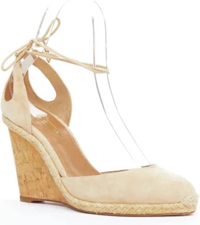 Aquazzura Pre-owned Leather heels Beige Dames